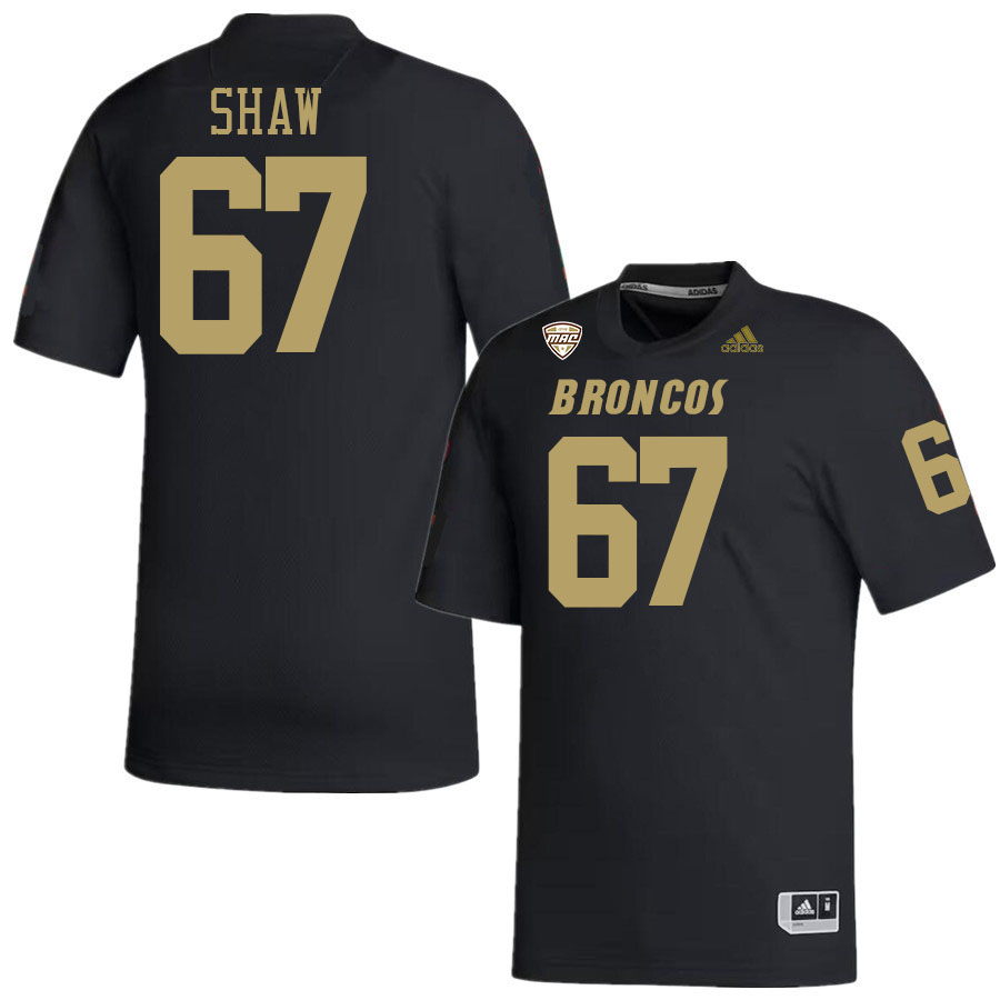 #67 Trevor Shaw Western Michigan Broncos College Football Jerseys Stitched-Black